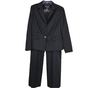 Evan Picone  | Black/ Light Gray Pin-Stripe Career Pant Suit | Size 14